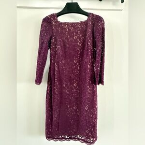 Adrianna Papell Purple Lace Dress